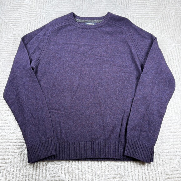 Lands' End Other - Lands' End Sweater Mens L Purple Lambswool Crew Pullover Preppy Casual Old Money